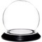 Plymor 3.5" x 4" Glass Display Dome Globe Cloche (Black Wood Veneer Base)